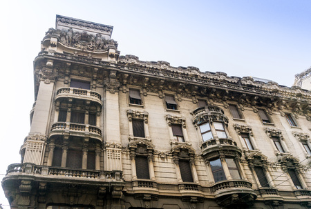 Traditional antique city building in Milan, Italyの写真素材