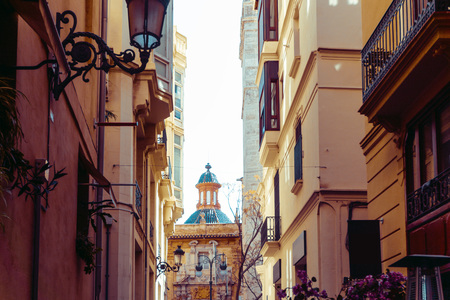 Traditional antique city building in valencia, Spainの写真素材