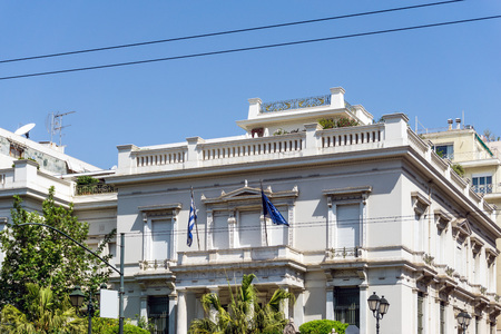 Street view of old buildings in Athens, Greeceのeditorial素材