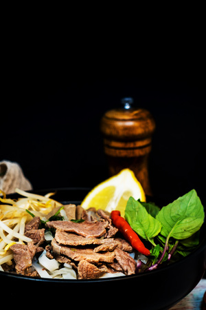 Tasty Vietnamese food  Bo bun rice vermicelliの写真素材