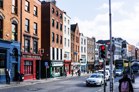 DUBLIN, IRELAND - March 31, 2017: Street view of Dublin city centreのeditorial素材