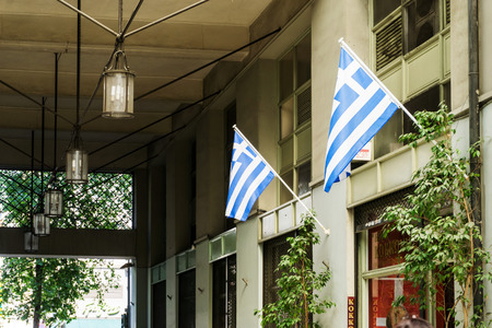 Street view of old buildings in Athens, Greece