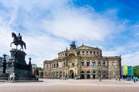 DRESDEN, GERMANY - July 23, 2017: antique building view in Dresden, Germanyのeditorial素材