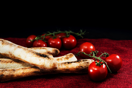 French baguette bread on tableの写真素材