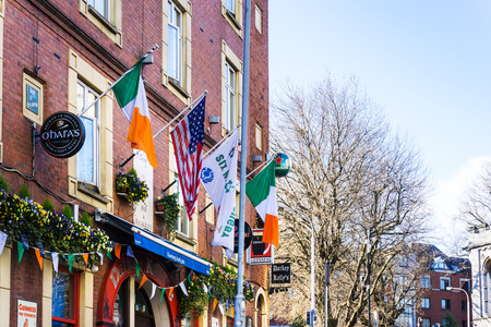 DUBLIN, IRELAND - March 31, 2017: Irish flag in Dublin Irelandのeditorial素材