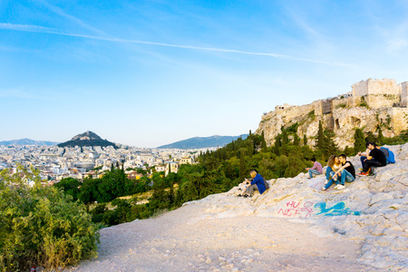 ATHENS, GREECE - May 3, 2017: view of Historic Old Acropolis of Athens, Greeceのeditorial素材