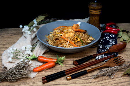 Tasty Vietnamese food  Bo bun rice vermicelliの写真素材