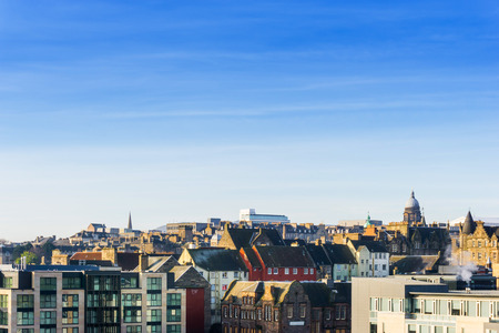 Antique city building in Edinburgh, Scotlandの写真素材