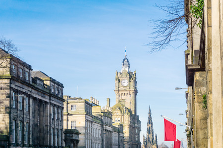 antique city building in Edinburgh, Scotlandの写真素材