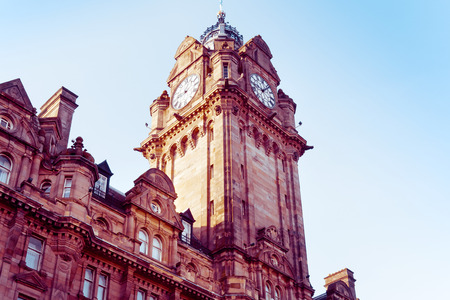 antique city building in Edinburgh, Scotlandの写真素材