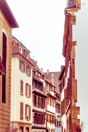 Beautiful view of ancient buildings at Strasbourg, Alsace, Franceの写真素材