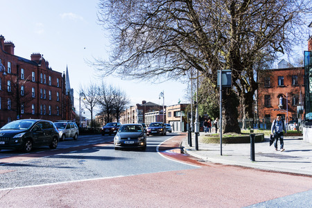 DUBLIN, IRELAND - March 31, 2017: Street view of Dublin city centreのeditorial素材