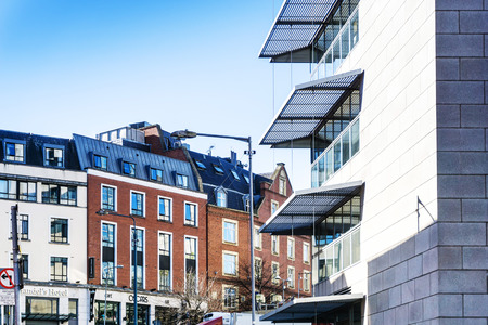 DUBLIN, IRELAND - March 31, 2017: Traditional antique city building in Dublin Ireland