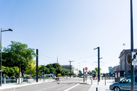STRASBOURG, FRANCE - June 17, 2017 : Street view of Traditional houses in Strasbourg,  Alsace. is the official seat of the European Parliament, Located close to the border with Germanyのeditorial素材