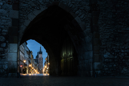KRAKOW, POLAND - August 27, 2017: antique building view in Krakow, Polandのeditorial素材