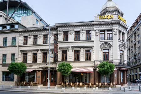BUCHAREST, ROMANIA - August 28, 2017: street view of downtown in Bucharest, Romanianのeditorial素材