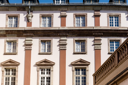 Antique building view in Old Town Mulhouse,Franceのeditorial素材