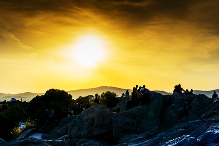 ATHENS, GREECE - May 3, 2017: Tourists on foot Graben Street in Athens, Greeceのeditorial素材