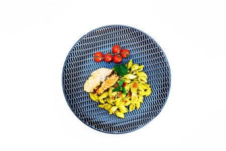 Smoked Salmon Pasta with Basil Cream Sauce lemon