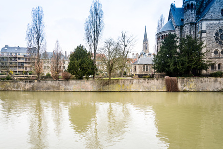 Street view of downtown in Metz, France