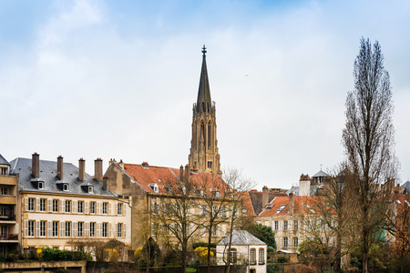 Antique building view in Old Town Metz, France