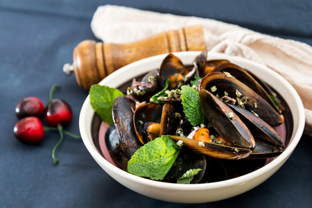 Italian Steamed Mussels cooked in Provencale style