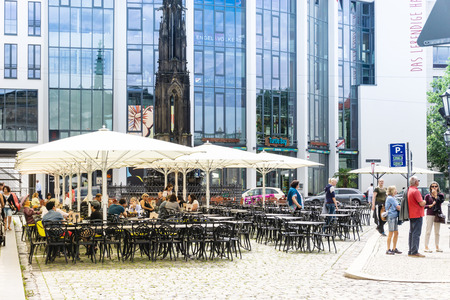 DRESDEN, GERMANY - July 23, 2017: street view of downtown Dresden, Germanyのeditorial素材