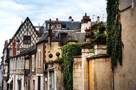 Antique building view in Old Town in Bourges, France