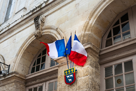 France and European Union Flag in parisのeditorial素材