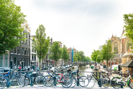 Amsterdam, Netherlands - May 23, 2018: bicycle in Amsterdam, Netherlandsのeditorial素材