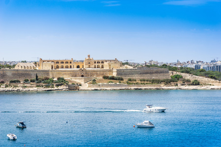 Mediterranean traditional colorful boats in Maltaの写真素材