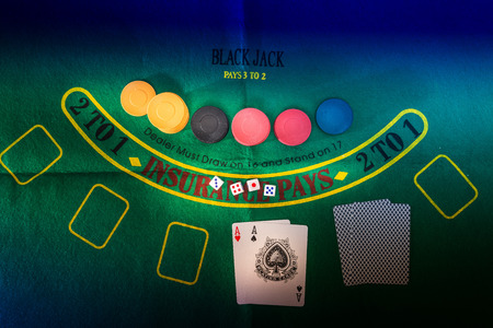 Casino Poker on table Backgroundのeditorial素材