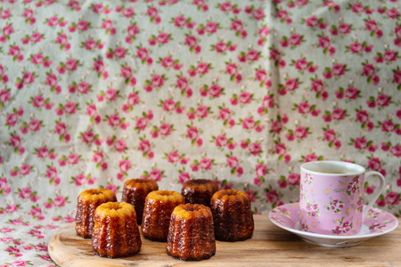 Canele is a small French pastry with rum and vanillaの写真素材