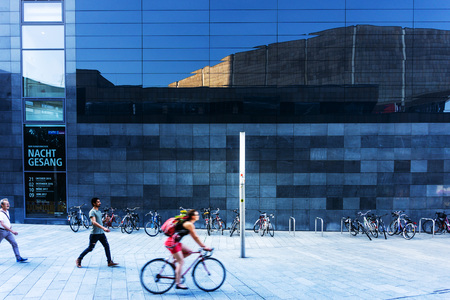 LEIPZIG, GERMANY - July 21, 2017: bicycles in Leipzig, Germanyのeditorial素材