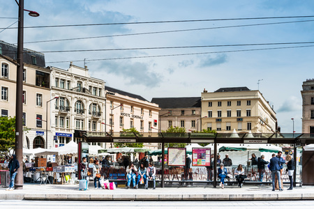 LE MANS, FRANCE - April 28, 2018: Republic Square in Le Mans, Franceのeditorial素材