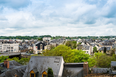 LE MANS, FRANCE - April 28, 2018: Simples Garden and Petit St Pierre in Le Mans, Franceのeditorial素材