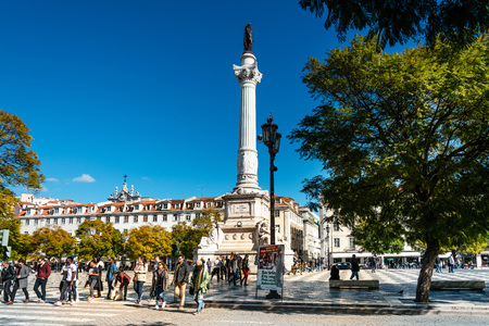 Lisbon, Portugal - February 11, 2018: The southern fountain in Lisbon, Portugalのeditorial素材