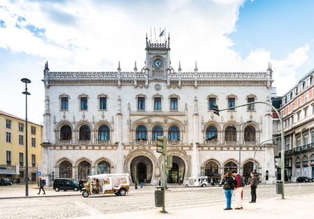 Lisbon, Portugal - February 11, 2018: Tourists on foot Graben Street in Lisbon, Portugalのeditorial素材