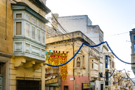 VALLETTA, MALTA - June 28, 2017: antique city building in Valletta,Malta Europeのeditorial素材