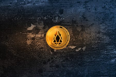Crypto currency EOS.IO computer technology concept