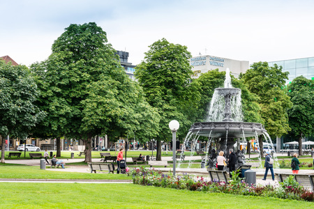 STUTTGART, GERMANY - June 25, 2018: Schlossplatz is the largest square in the center of Stuttgart, GERMANYのeditorial素材