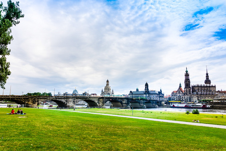 DRESDEN, GERMANY - July 23, 2017: street view of downtown Dresden, Germanyのeditorial素材
