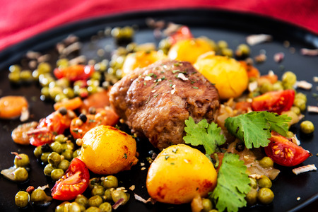 paupiette of veal rolls with Vegetable Planter