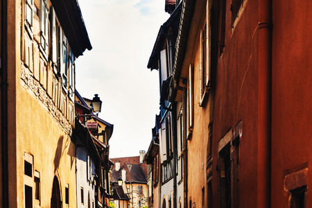 Street view of downtown in Colmar, Alsace, Franceの写真素材