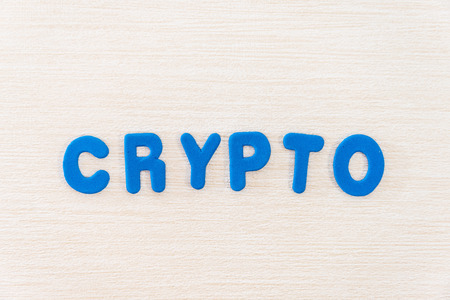 Technology concept crypto currency letter arrangement