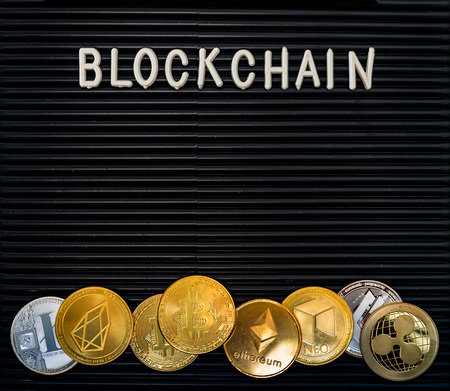 Technology concept blockchain English alphabet arrangementの写真素材