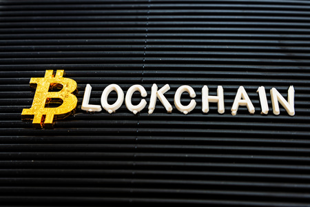 Technology concept blockchain English alphabet arrangementの写真素材