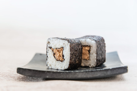 Japanese food Sushi Roll Maki of Salmon and avocadoの写真素材