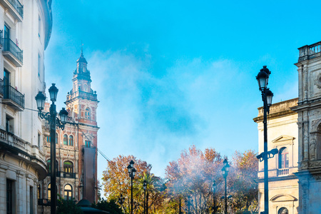 Street view of downtown in Sevilla city, Spain
