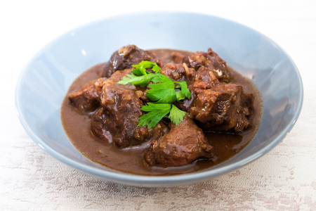 Homemade Beef cheek with wine sauceの写真素材